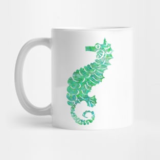 Seahorse Design in Turquoise and Greens Mug